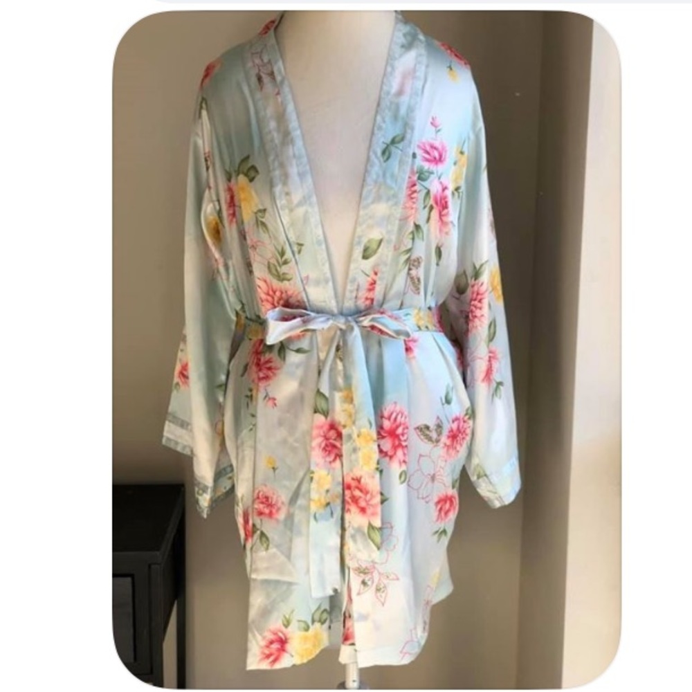 Silky blue robe